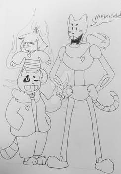 Nekotale!(Undertale): sans, papyrus and frisk