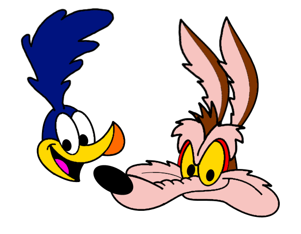 Wile E. Coyote and Road Runner heads by AldrineRowdyruffBoy on