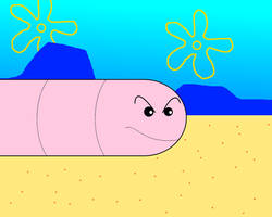 One big, pink and scary worm