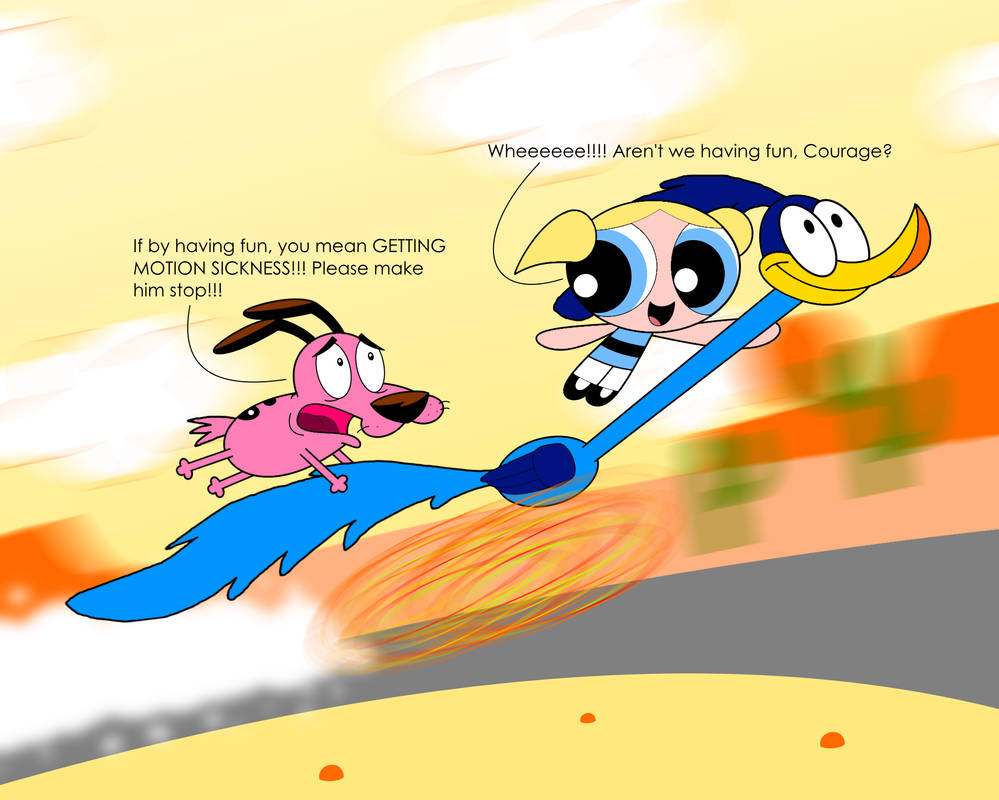 Road Runner Riding Bubbles and Courage get a free Road Runner ride by AldrineRowdyruffBoy ...