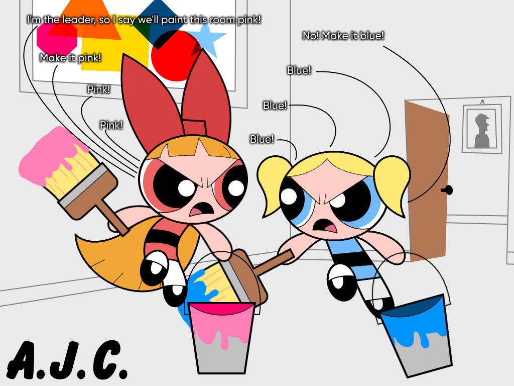 Blue and pink argument by AldrineRowdyruffBoy on DeviantArt