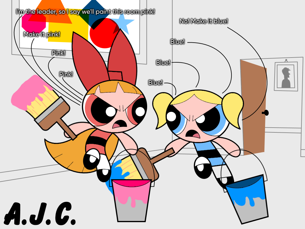 Blue and pink argument by AldrineRowdyruffBoy on DeviantArt
