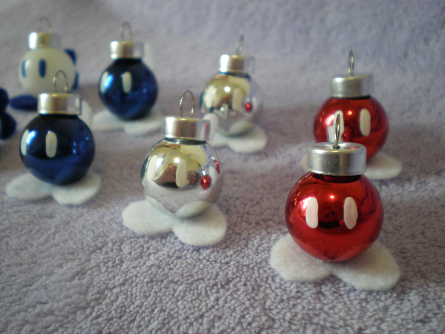 Bob-Omb Holiday Ornaments