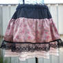 Skirt with layers, floral pink