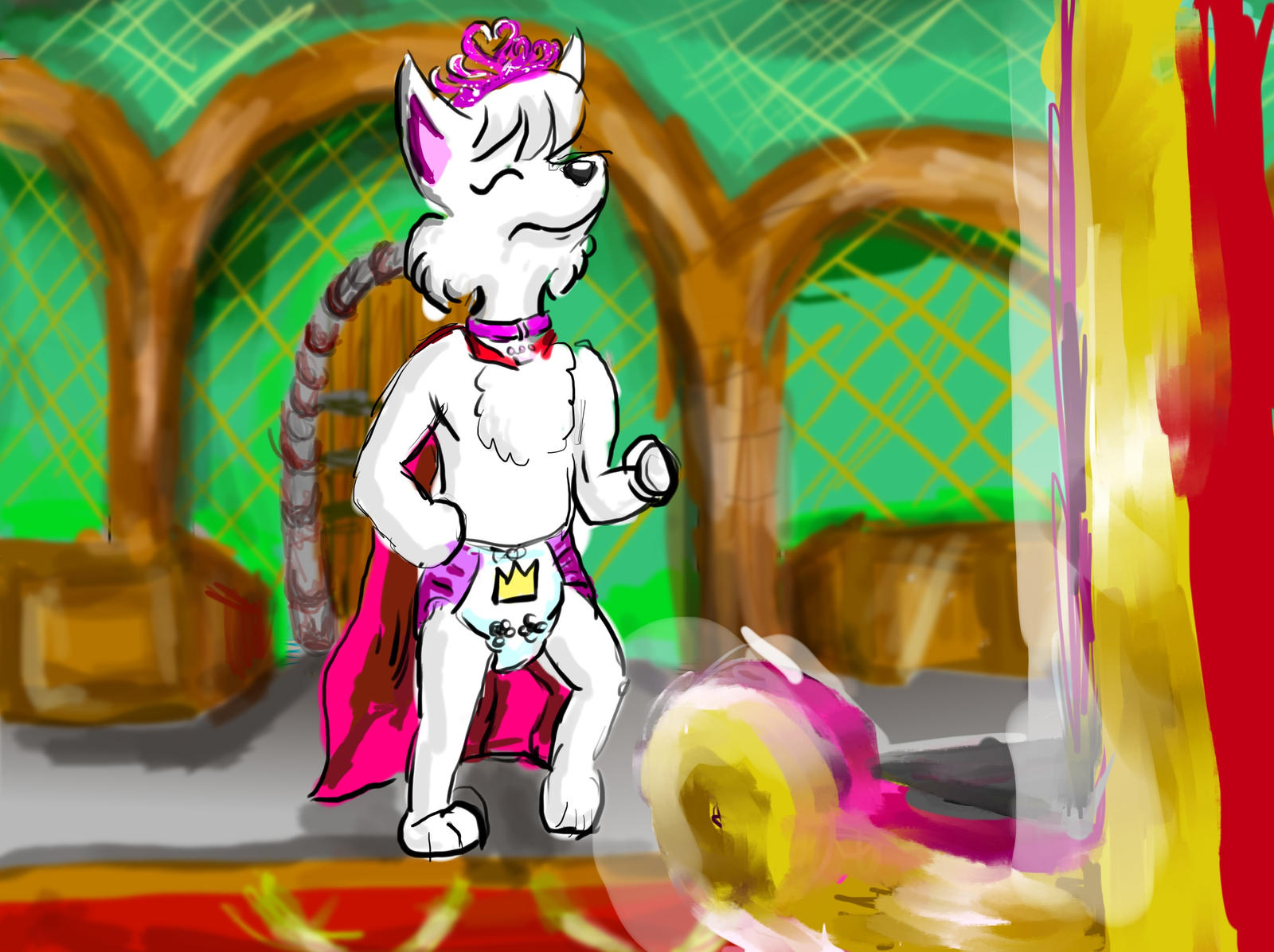 A pampered princess pup proudly in pull ups by MrSkylar-1995 on