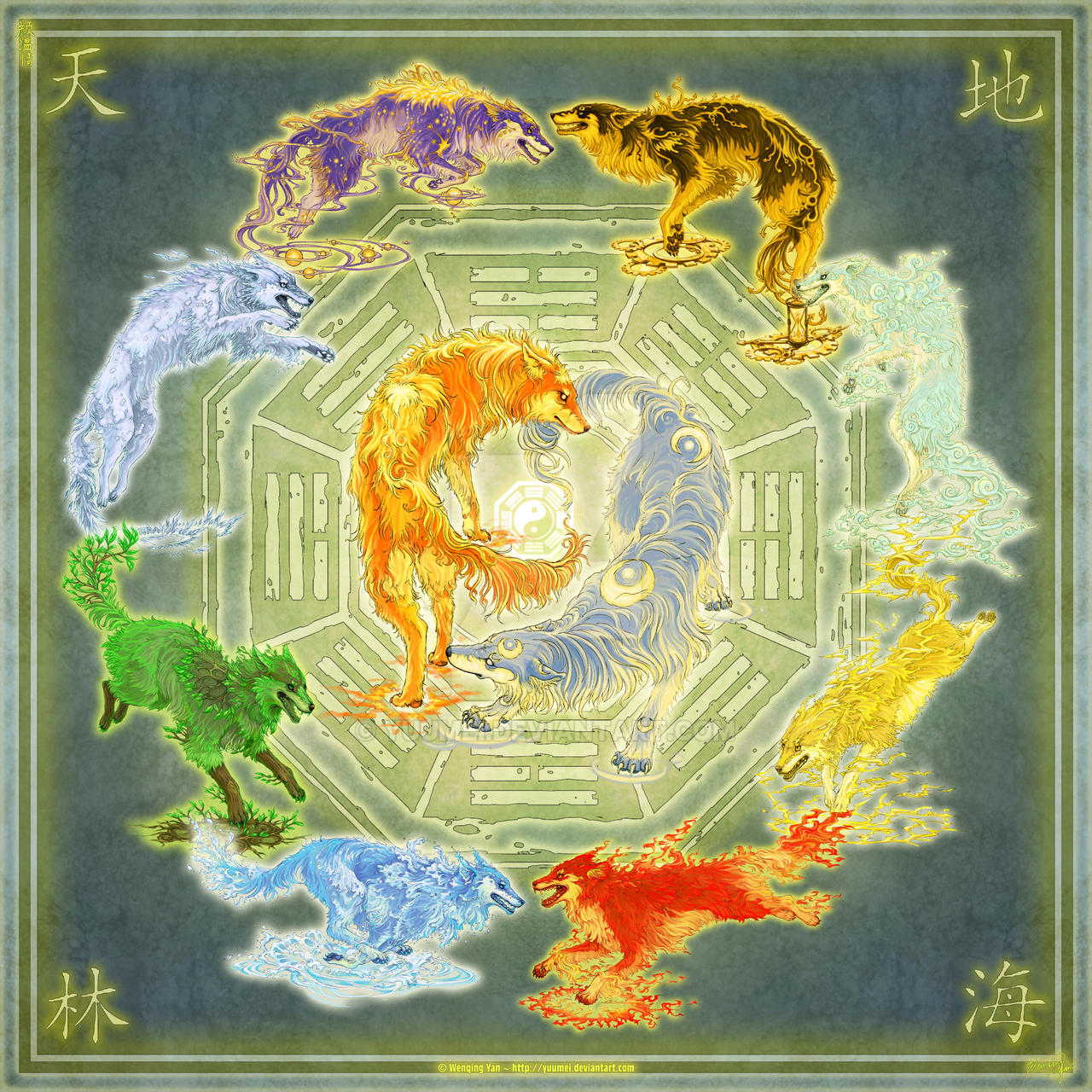 Element Wolves by yuumei on DeviantArt