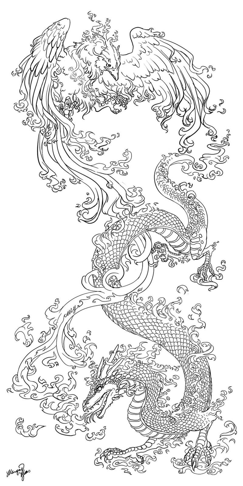 DragonPhoenix tattooCommission