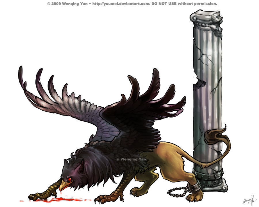 Friendly Black Cosclay Griffin by HowManyDragons on DeviantArt