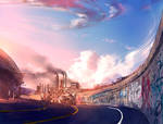 Fisheye Placebo: background concept art by yuumei