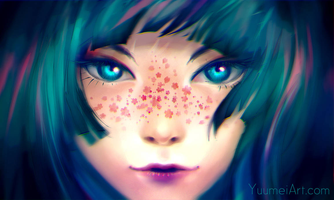 Sakura Freckles (Speedpaint Video linked) by yuumei