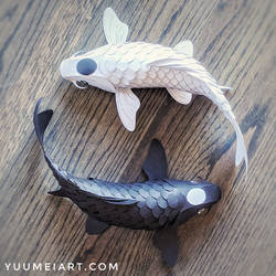 Yin Yang Paper Koi Sculpture