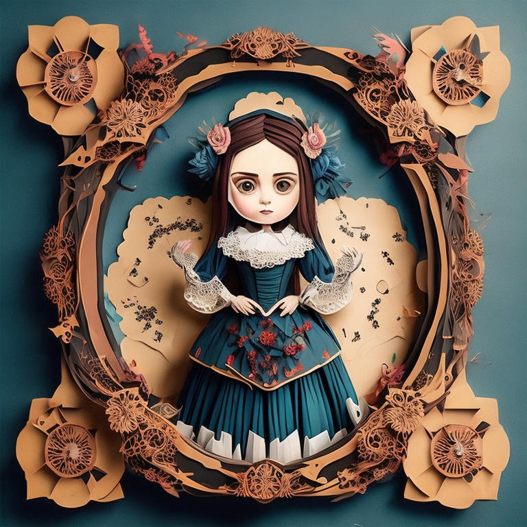 Paper art style Victorian clockwork gothic girl by Johnnyred777 on ...