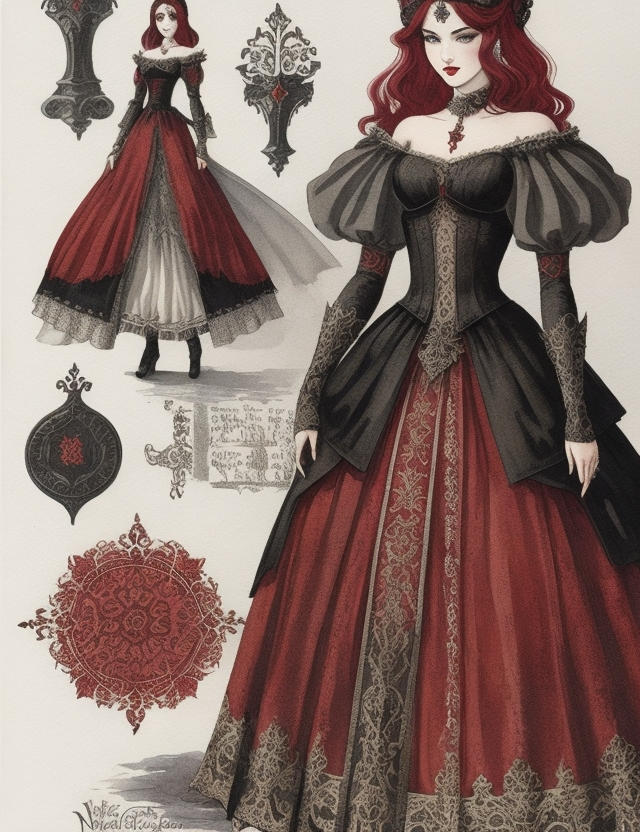 Medieval Goth Fashion Reds by Johnnyred777 on DeviantArt