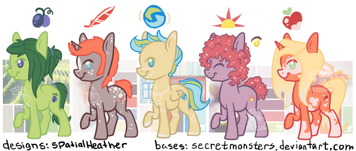 Summer Pony Adopts (secretmonsters base)