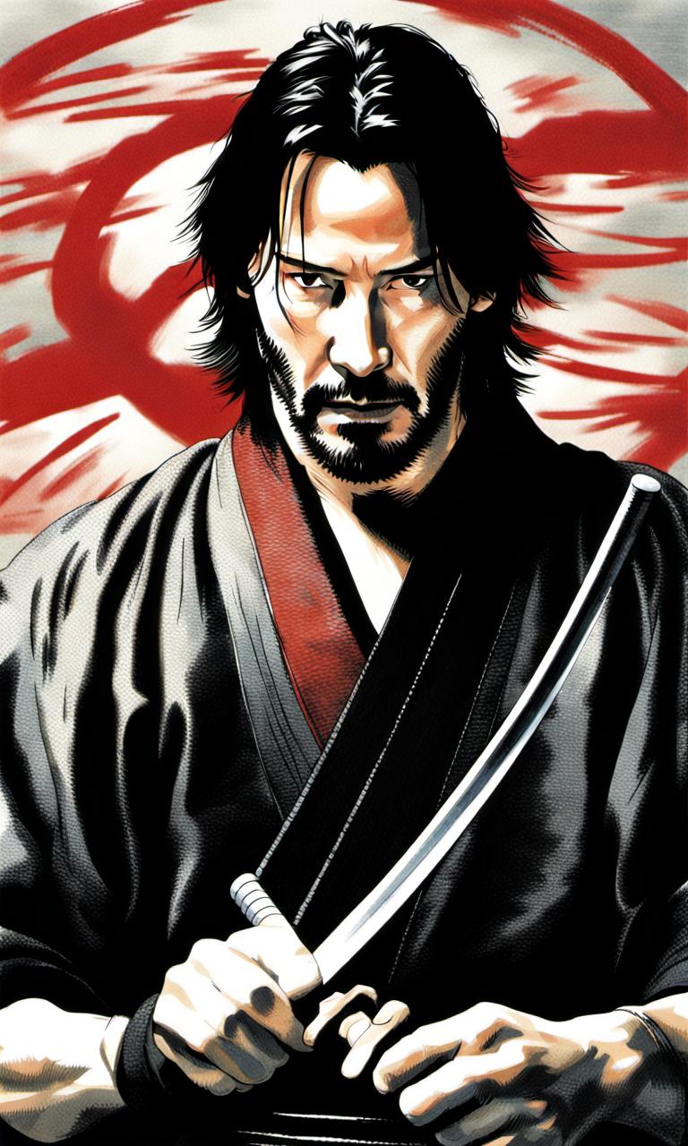 Keanu Reeves Jutsu Samurai Keanu Reeves Portrait by LockOnChar on DeviantArt