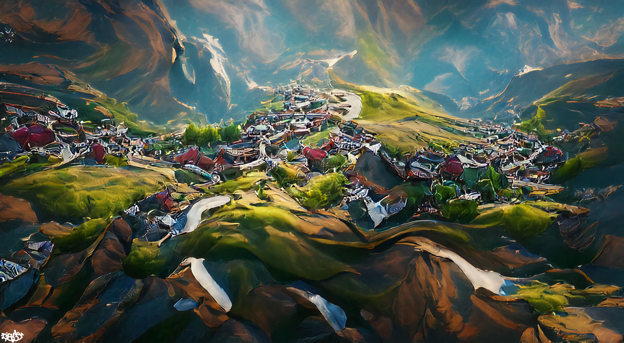 Fantasy Mountain Town by ArtificialRyan on DeviantArt