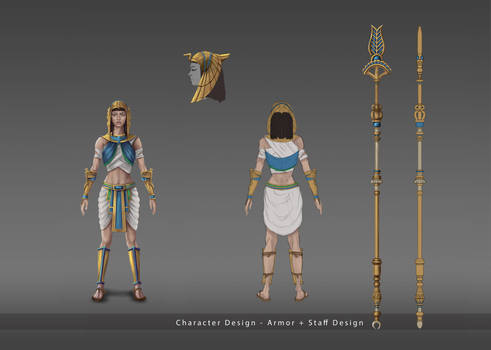 Titan Quest II - Nephthys Armor set + Staff Design