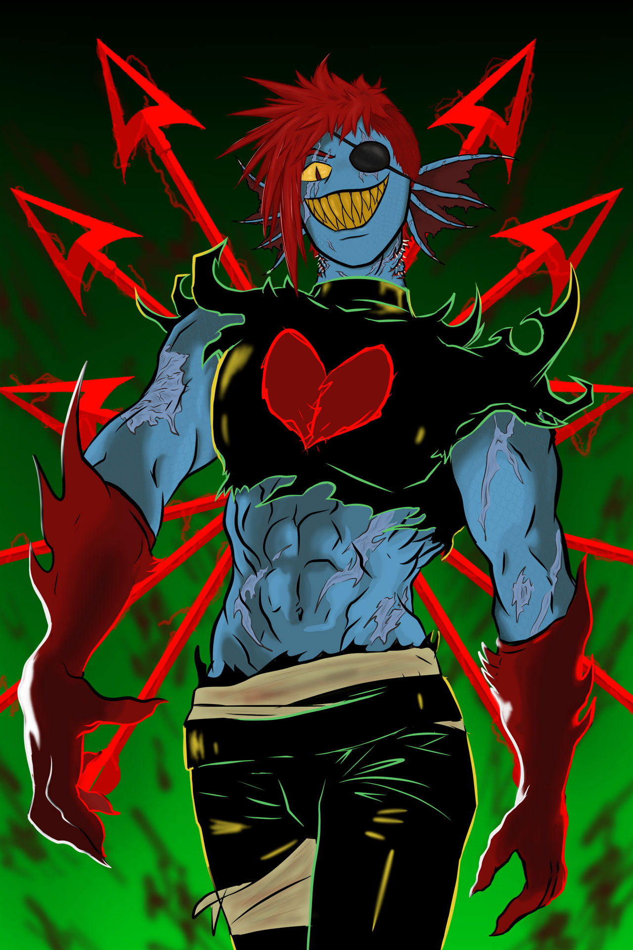Undyne Bodybuilder Male Underfell Undyne by jad-tiasha on DeviantArt
