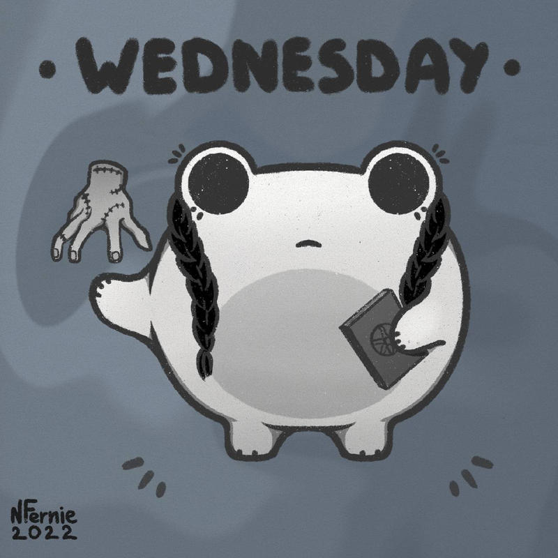 Wednesday Addams frog version by NFernie on DeviantArt