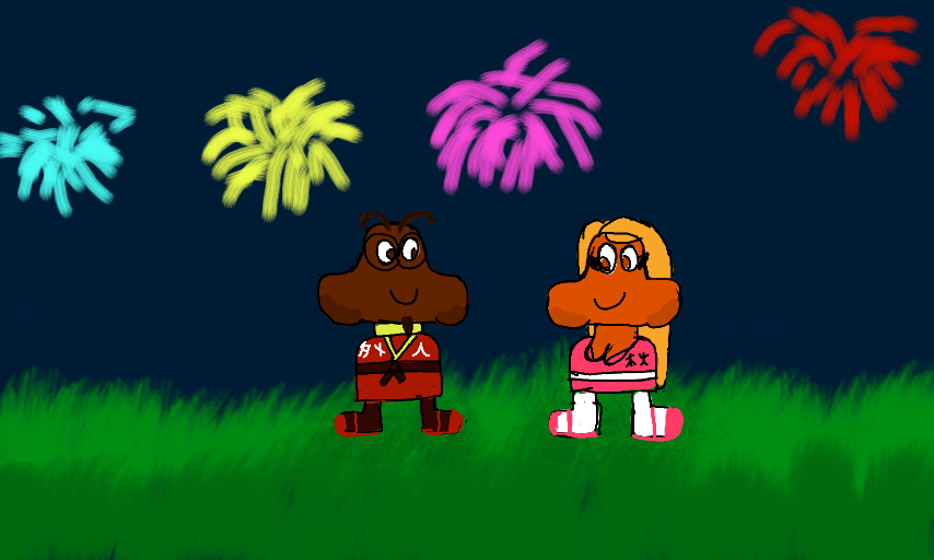 GG and Aki at the Fireworks Display