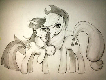 twilight sparkle and applejack