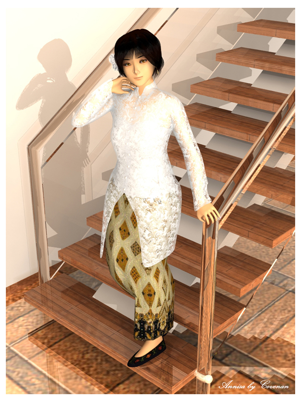 Annisa, kebaya, n stairs