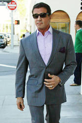 Sylvester Stallone dressed up