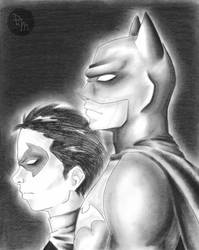 Batman and Robin - charcoal