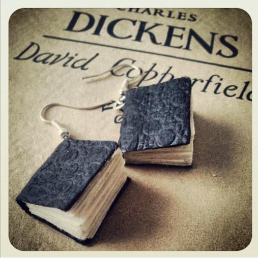 Tiny books earrings