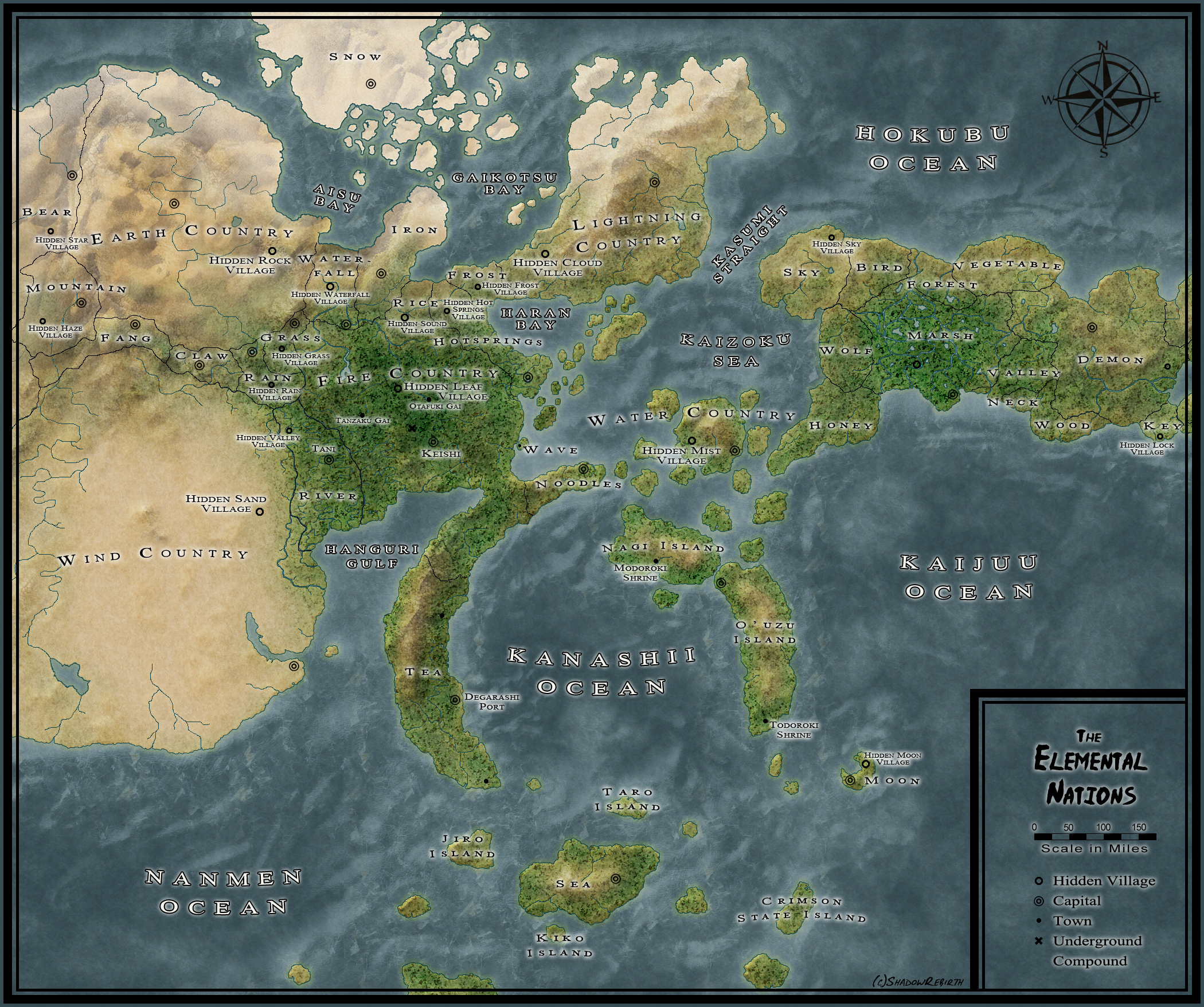 Elemental Nations Geographical Map