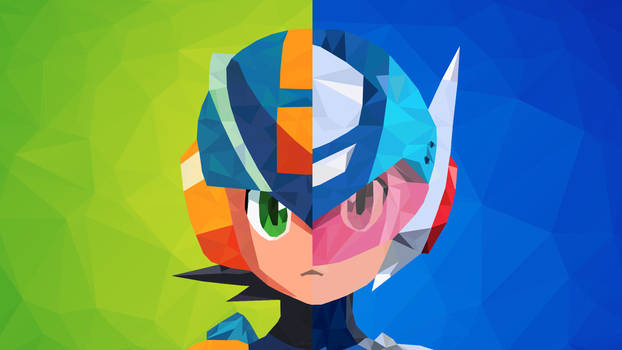 Battle Network vs Star Force Low Poly Art