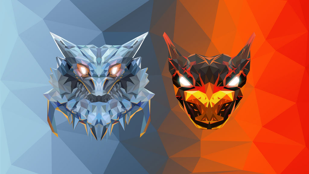 Jakiro Dota 2 Low Poly Art