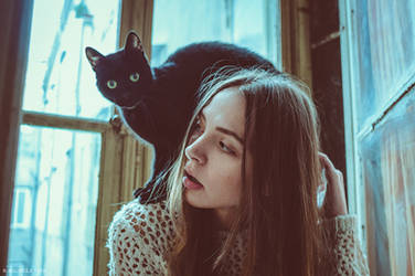 Urban Stories - Irene and the black cat by Michela-Riva