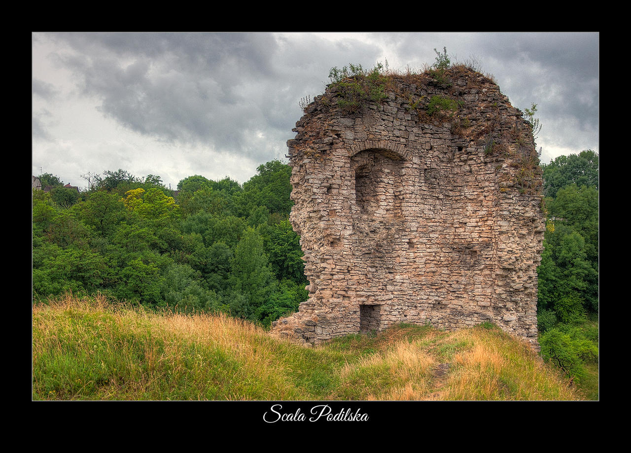 Scala Podilska castle ruins postcard
