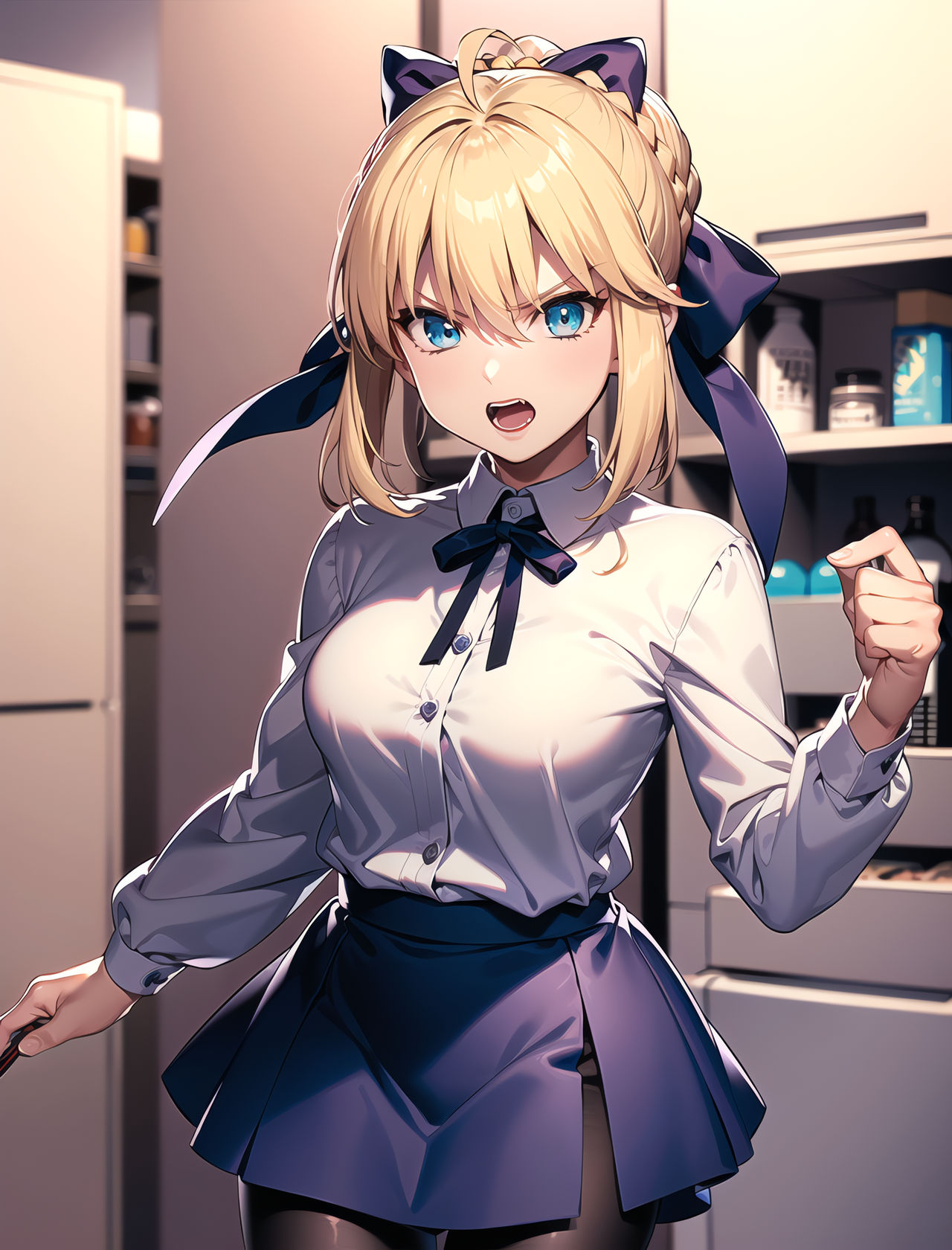 Eat the pudding and get angry with Artoria by Canpon1992X on DeviantArt