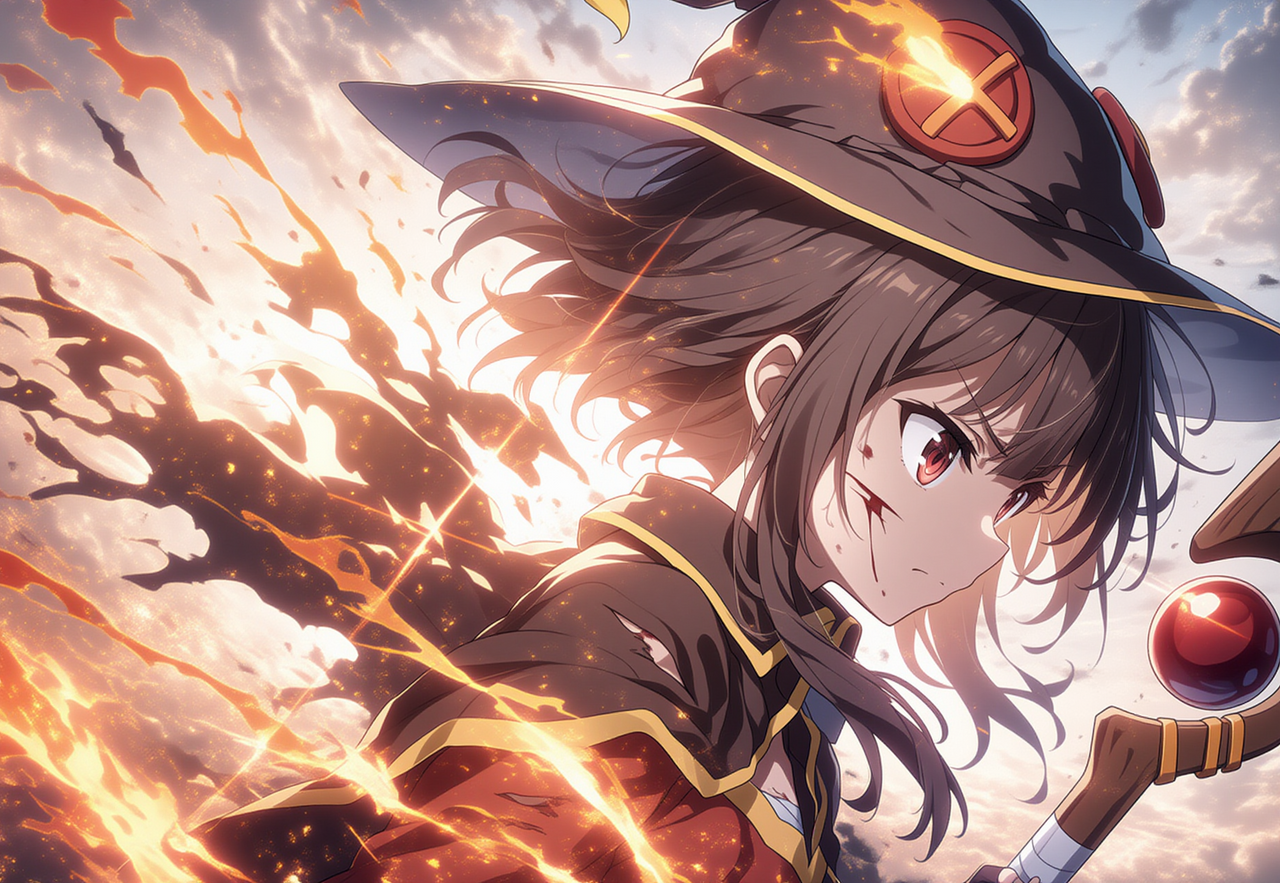 Megumin Hyperdistorted Megumin self-destructing by Canpon1992X on DeviantArt
