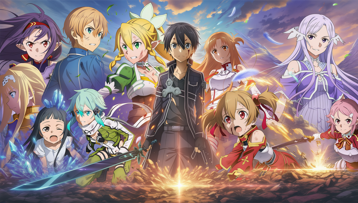 Randomstuff3000 Deviantart Sao SAO are gathered in a cool grouping the sunset by Canpon1992X on DeviantArt
