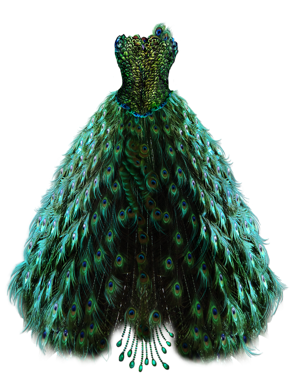 Emerald Peacock Dress by BrookeGillette on DeviantArt