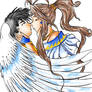 Belldandy and Keiichi colored