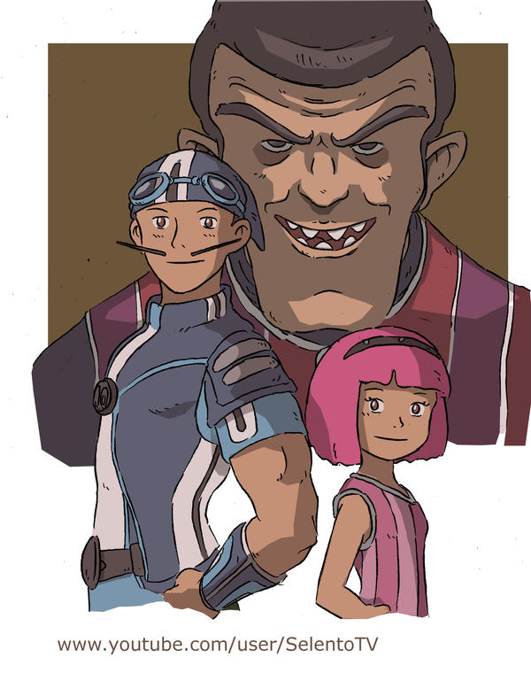 Sportacus Stephanie  and Robbie Rotten Lazy Town