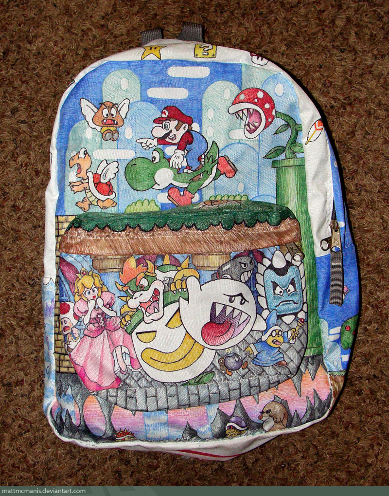 Mario Sharpie Art Backpack By Mattmcmanis On Deviantart