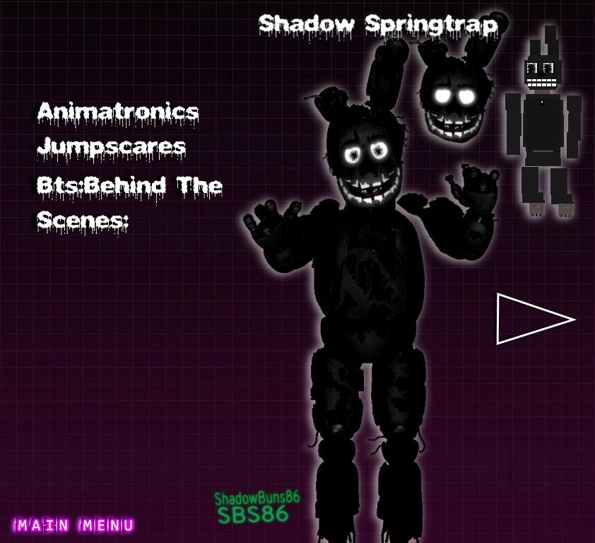(Edit)Shadow Springtrap Extras Menu Page(Old) by ShadowBuns86 on DeviantArt
