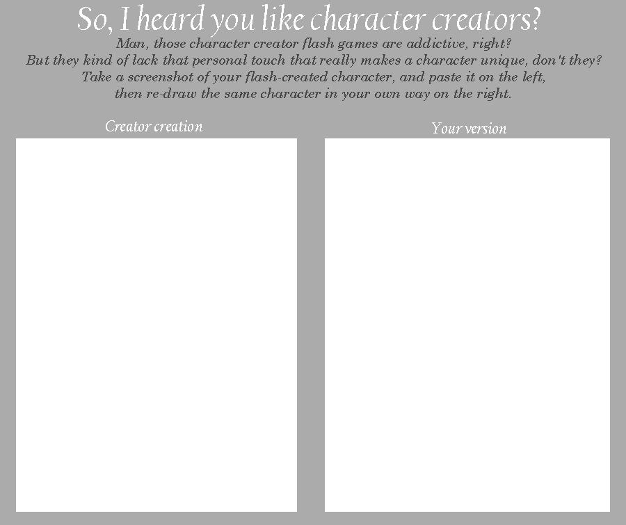 Deviantart Character Maker Character Creator Meme by merrypaws on DeviantArt