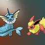 Vapoureon and Flareon,GO TEAM!