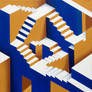Staircase optical illusion painting