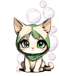 Cat with hijab and bubbles - Emerald by FlamingoPrincesss