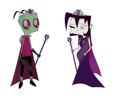 Tallest Zim and Queen Gaz (Colored)