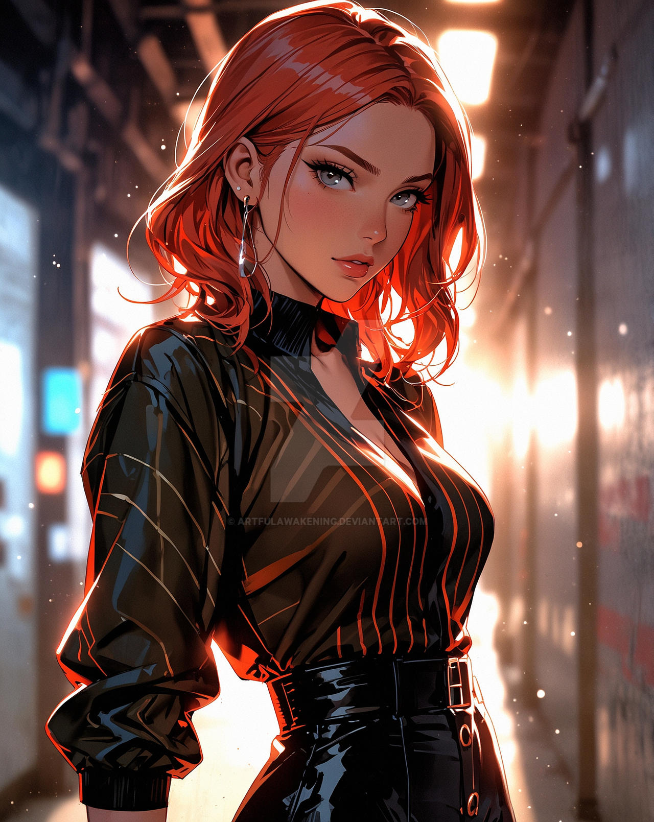 anime girl red hair by artfulawakening on DeviantArt