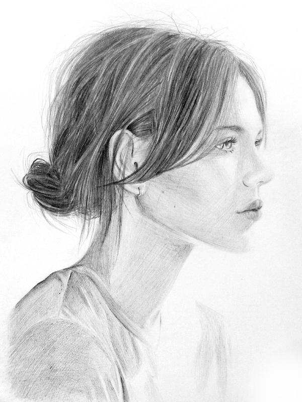 Girl - pencil drawing by Z-Xxx