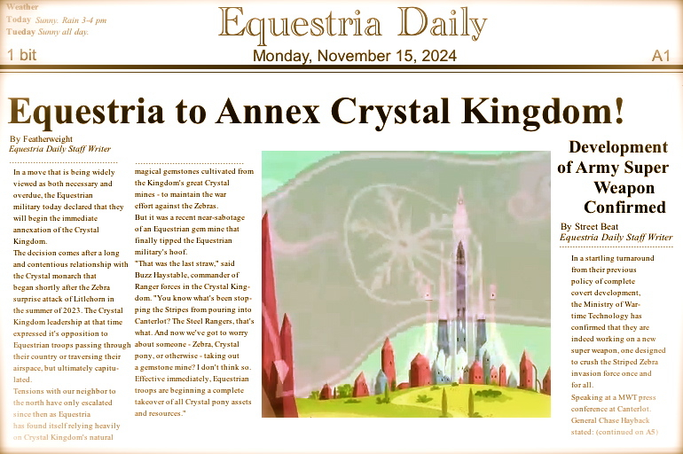 Fallout: Equestria Newspaper (aged)